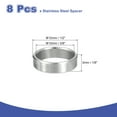 thumbnail image 2 of 8 Pcs Entretoises en Acier Inoxydable 304 1/2 Pouces OD x 3/8 Pouces ID x 1/8 Pouces Longueur(12x10x3mm) Vis Support de Bague Finition Simple Non Filetée Entretoises Rondes en Métal pour Vis M3 Boulons et Tringles, Argent, 2 of 6