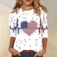 thumbnail image 2 of DHFJKG 3/4 Sleeve Shirts For Women Independence Day Round Neck Graphic Tee 4Th Of July 250 Years Anniversary USA T Shirt, 2 of 5