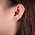 thumbnail image 5 of Limerencia Hypoallergenic G23 Pure Titanium Screw Back Earrings Post for Sensitive Ears Simulated Diamond Cartilage (5mm, Rainbow Quartz), 5 of 11