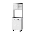 thumbnail image 3 of Cterwk 1 Drawer Kitchen Pantry Cabinet with Open Shelf, White + Dark Brown, 3 of 6