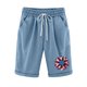 thumbnail image 1 of Mujeres Pantalones Cortos Casual Estampado Elástico de la Cintura Medio Pantalones Cortos, Casual con Bolsillos para el Uso Diario, 1 of 6