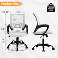 thumbnail image 7 of Mid Back Desk Chair Mesh Office Chair Height Adjustable Computer Chair Comfortable Seat & Back Support Ergonomic Task Rolling Swivel Chair with 360 Degree Casters & Armrest,White, 7 of 7