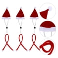 thumbnail image 4 of 1 juego de gorro y bufanda navideños ajustables para mascotas pequeñas (rojo), 4 of 7