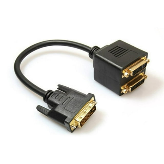 Portable Size DVI Splitter Adaptor DVI-D Male to Dual 2 DVI-I Female Video Y Splitter Cable Adapter Cable