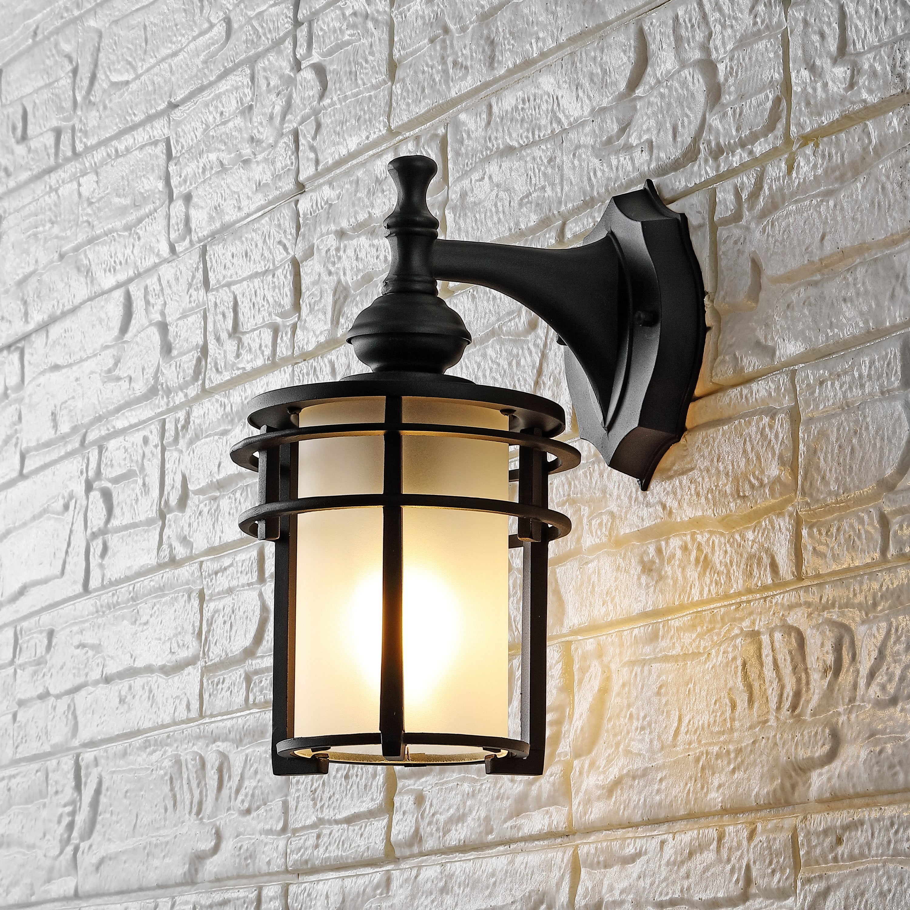 SAFAVIEH Adisyn LED Black Metal Wall Sconce with Clear Shade, Set of 2
