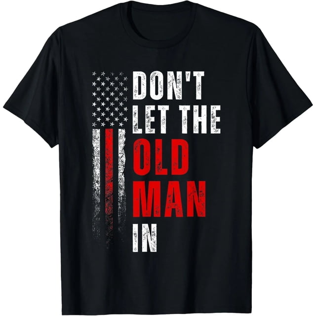 Playera Retro Americana "NO DEJES ENTRAR AL VIEJO" - Talla Extra Grande para Mujer, Color Negro
