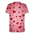 thumbnail image 4 of JINMGG Mens Tops under $5,Men Casual Round Neck Valentine's Day 3D Digital Printing Pullover Fitness Sports Shorts Sleeves T Shirt Blouse,Pink L, 4 of 5