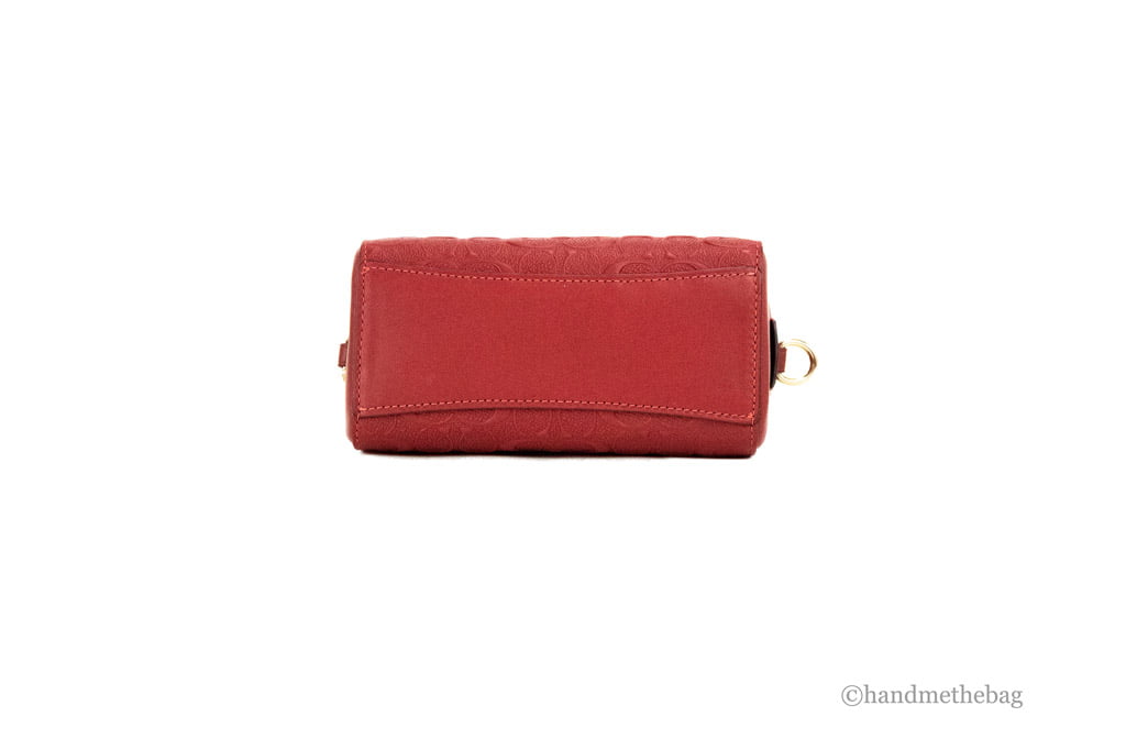 Coach, Bags, Coach Mini Rowan 941 Red Embossed Logo Leather Crossbody  Handbag