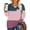 Watermelon Red(New), variant on PNTUTB Women's Daily Casual V Neck Tri-color Patchwork Pocket T Shirt Pullover Long Sleeved Top