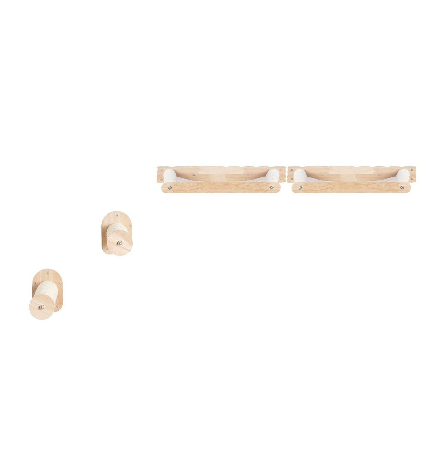 Wall Mounted Cat Shelves, Cat Wall Furniture with 2 Hammocks & Posts