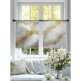 thumbnail image 4 of White Marble Sheer Curtains 54 Inch Long 2 Panels, Gold Crack Texture Modern Luxury Decor Light Filtering Rod Pocket Semi Sheer Curtains, Sheer Voile Drapes for Living Room Bedroom, 52"x54", 4 of 5
