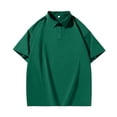thumbnail image 2 of hoksml Man Plus Size Polos Solid Color Collared Button T Shirt Casual Loose Lapel Shirt Large Size Fashion Athletic Short Sleeve Summer Lightweight Breathable Top, 2 of 4