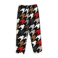 thumbnail image 4 of Disketp Houndstooth Green Red Print Women'S Comfy Pajama Pants Casual Drawstring Palazzo Lounge Wide Leg Pants, 4 of 9