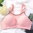 thumbnail image 2 of No Underwire Classic Bra for Women, Full Coverage Scoop Neck Underwear with Adjustable Straps, Light Support for Daily Wear | VerBelle,Pink 2XL, 2 of 9