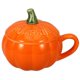 thumbnail image 2 of Halloween Thanksgiving Pumpkin Shaped Ceramic Coffee Mug with Lid – Thick Bottom Tea Cup for Home and Office Use, 2 of 4