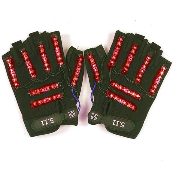 LED Gloves Light Up for Parties,Glow in The Dark Hand Gloves,Finger Lights-One Size Fits Most Adults