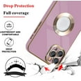 thumbnail image 2 of Compatible with iPhone 11 Pro Max 6.5" Luxury Slim Case with Logo Window,Soft TPU Cute Bling Plating Shockproof Camera Lens Protection Case for iPhone 11 Pro Max Women Girls(Purple), 2 of 13