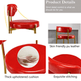 thumbnail image 4 of Industrial Bar Stools, Counter Height Barstools, Upholstered Bar Stools with Back and Cushion Bar Chairs, 28 Inch Kitchen Island Bar Chair, Metal Golden Legs(Red PU,Set of 6), 4 of 9