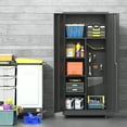 thumbnail image 5 of Coolsun Metal Garage Storage Cabinet with Locking Doors, 71" H Rolling Tool Storage Cabinet with Wheels, Tall Storage Cabinet with Adjustable Shelves for Office Home,Garage,Shop-Black, 5 of 7