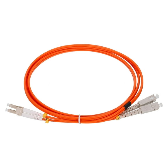 Uxcell 2 Meters 6.5Ft Fiber Patch Cable Multimode LC-SC OM1 LSZH Fiber Optic Jumper Orange For Network Transceiver 1Pcs