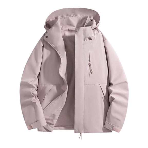 TANYSU Women Men Windproof Outdoor Casual Jackets Windbreaker Long Sleeve Hood Zipper Stylish Versatile For Couples Solid Color Coats Tops Birthday
