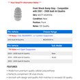 thumbnail image 2 of Front Shock Bump Stop - Compatible with 2001 - 2008 Audi A4 Quattro 2002 2003 2004 2005 2006 2007, 2 of 2