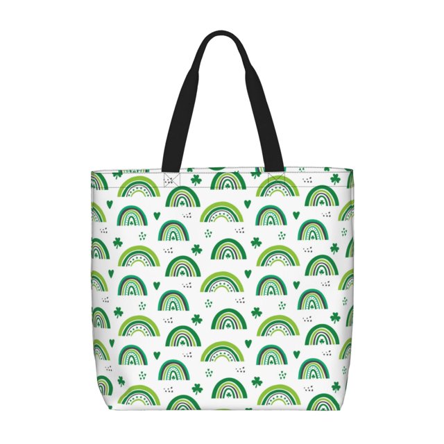 Balery St. Patrick's Day rainbows Bolsa de Mano para Mujeres con Cremallera, Bolsa de Gimnasio con Compartimentos, Bolsa para Laptop, Bolsa para Trabajo