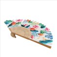 thumbnail image 5 of 1pc Hand Fan Fruits Design Pineapple Foldable 9inch 23cm with Bamboo Rib and Cotton Pouch, 5 of 6