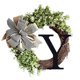 thumbnail image 1 of 26 Letters Decorative Wreath Door Hanging Home Decor Letters With Knot Pendant Rattan Ring Wall Decoration Window Decoration Pendant, 1 of 4