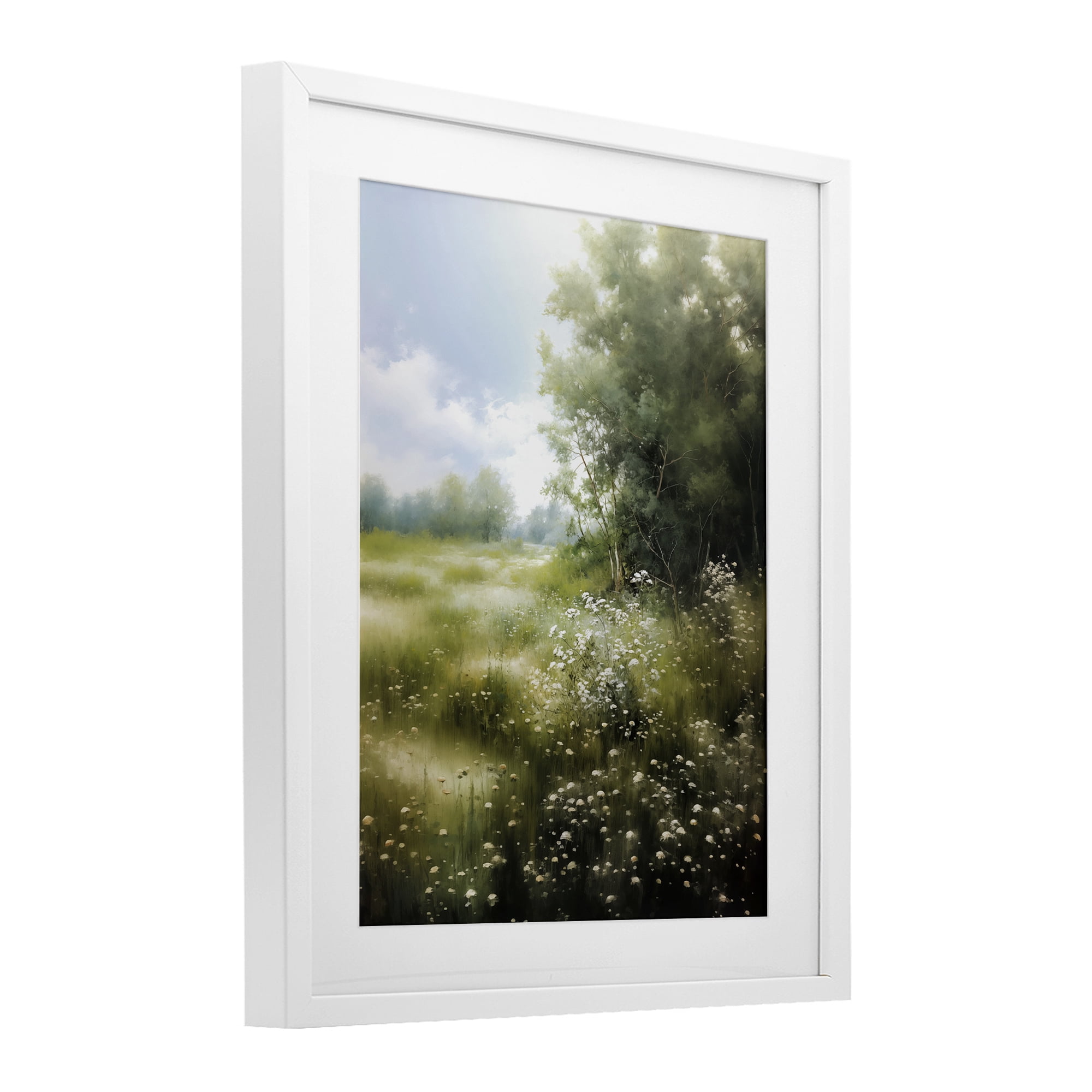 Stupell Industries Greener Pastures Landscape White Framed Print Under Glass, design by Heidi Kuntz