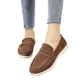 thumbnail image 2 of KIJBLAE Men's Canvas Slip-On Loafer Shoes Breathable Flats Driving Sneakers Lightweight Boat Shoes Brown 37, 2 of 3