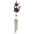 thumbnail image 4 of Stained Glass Feline Love Purple Slinky Cat Wind Chime Suncatcher Garden Patio, 4 of 10