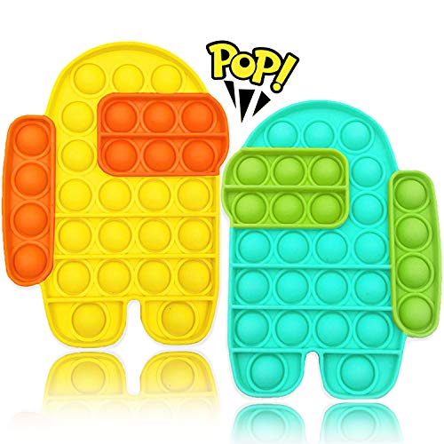 Stress Relief Game 2 Pcs Push Pop Bubble Fidget Sensory Toy