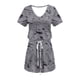 thumbnail image 5 of Mini Vestido de Verano Color Sólido Cuello en V Manga Corta Vestido de Becerro Medio, Vestido Corto de Verano, 5 of 5