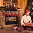 thumbnail image 2 of 5 Piezas Medias de Navidad Chimenea de Navidad Calcetines Colgantes Medias de Decoración con Puño de Piel Sintética de Felpa para Decoraciones de Fiesta de Navidad, A Cuadros Sailing Electrónica, 2 of 5