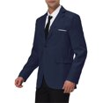 thumbnail image 4 of INSPIRE CHIC Men's Coat Slim Fit Blazer Single Breasted One Button Formal Coat L Navy Blue, 4 of 7