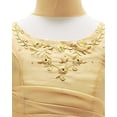 thumbnail image 2 of Flower Girl Dress Embroidered A-Line Organza Long Dress Gold 14 HC1732, 2 of 5