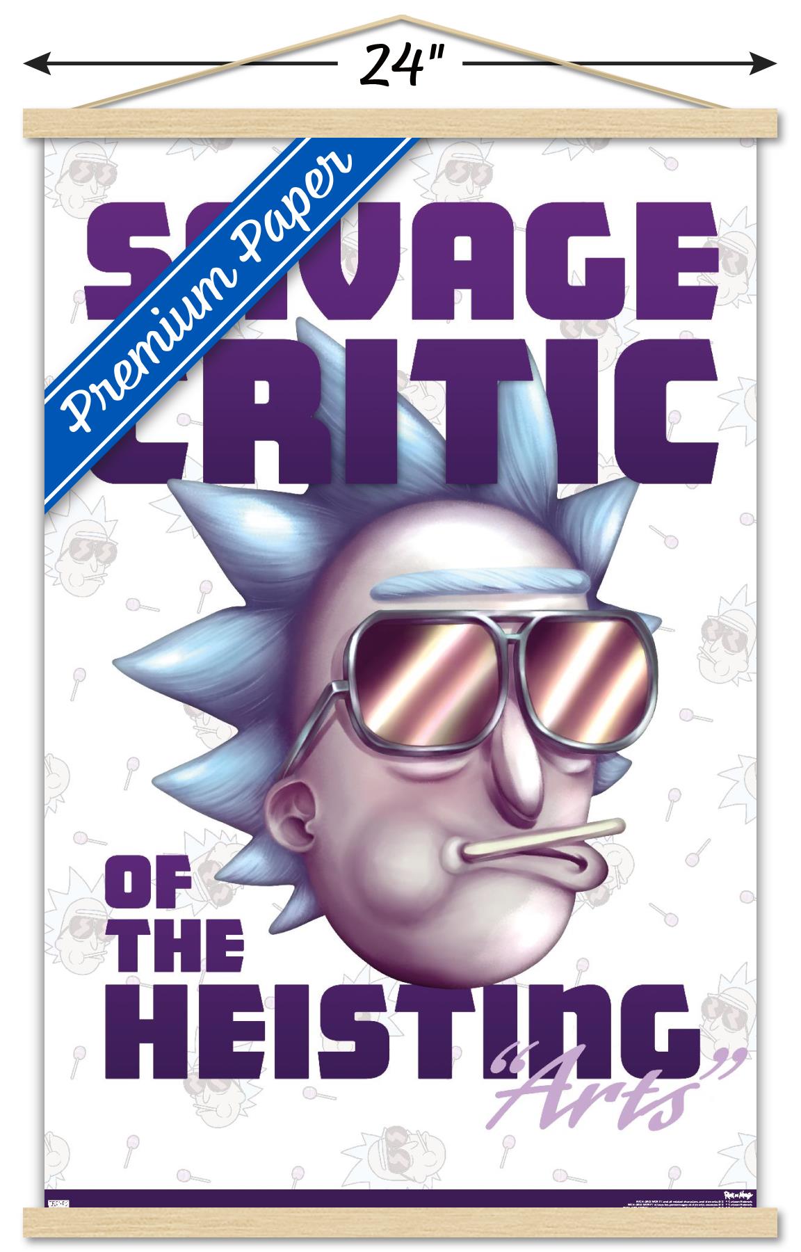 Rick And Morty - Savage Critic Wall Poster with Wooden Magnetic Frame, 22.375" x 34"