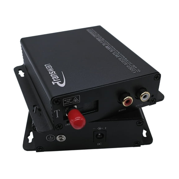 Transwan 2 Ch RCA Audio Fiber Extender to 20 Km over Single-mode Fiber or 2 Km Multi-mode RCA to Fiber Optic Converter, Supports 24-Bit Digitally Encoded