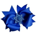 thumbnail image 1 of Sparkling Glitter Star of David Embroidered Hair Bow, 1 of 2
