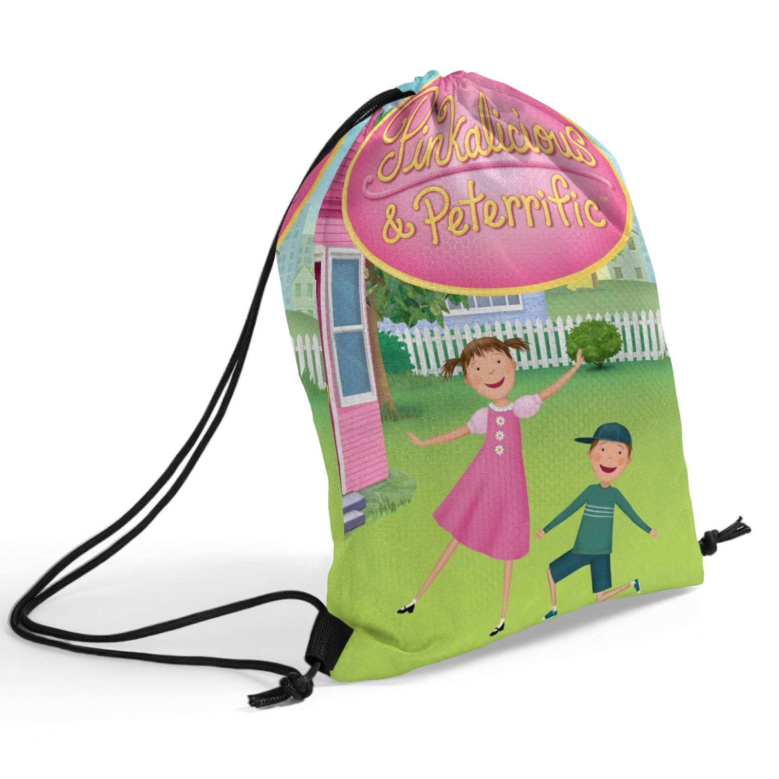 Pinkalicious and Peterrific-theme Drawstring Backpack Sports Gym Bag Water Resistant String Bag Cinch Bag，12"X16"（30X40cm）
