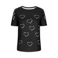 thumbnail image 3 of ZZwxWA T-Shirts for Women Trendy Lace Floral Loose Patchwork Womens Blouses and Tops Dressy Casual Summer Crewneck Short Sleeve Tshirts Shirts Tunic for Women, 3 of 5