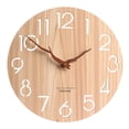 thumbnail image 1 of Reloj de pared moderno y minimalista de madera de 30 cm con diseño de madera natural, 1 of 2