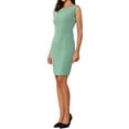 thumbnail image 4 of INSPIRE CHIC Women's Sheath Dress Sleeveless Boat Neck Wear-to-Work Dress Light Green M, 4 of 6