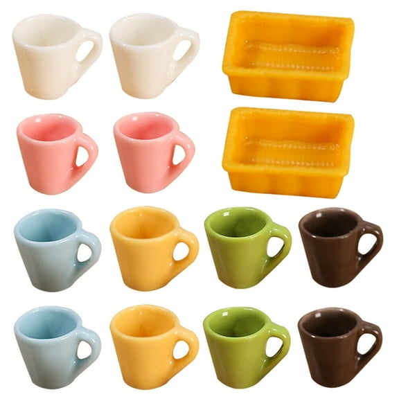 14 Pcs Mini Cup Home Decor Espresso Coffee Mugs Six Colors Resin
