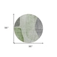 thumbnail image 3 of 8' Olive Green And Gray Round Abstract Washable Indoor Outdoor Area Rug, 3 of 5