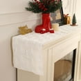 thumbnail image 6 of TETOU Christmas Tree Jacquard Table Runner 13x72 Inch Soft Plush Faux Fur Table Decoration for Christmas Home Party - White, 6 of 6