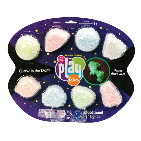 Educational Insights Playfoam Glow in the Dark 8-pack, Fidget Toy & Sensory Dough, Gift for Boys & Girls, Ages 3, 4, 5 
