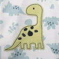 thumbnail image 2 of Baby Essentials Infant Boys 6 Months Embroidered Romper Footie with Matching Hat in Green Blue Dinosaurs, 2 of 6