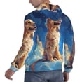 thumbnail image 6 of Xecao Starry Sky Cloud Dog Pattern Men's Adult Pullover Hoodie,Hooded Sweatshirt-Small, 6 of 7